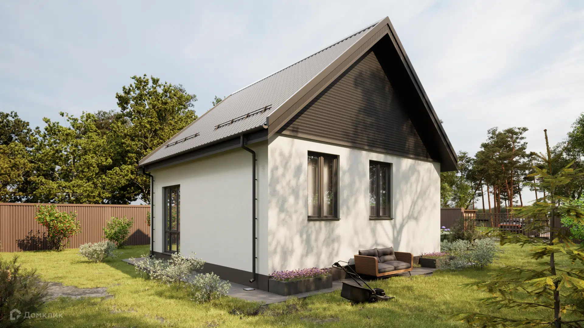 Проект дома «Дом 60м2» компании Хороший Дом из материала Газобетонные блоки площадью 60м² под ключ за 5740000₽ в Луганске | 1 этаж, 2 спальни, 1 санузел – Домклик