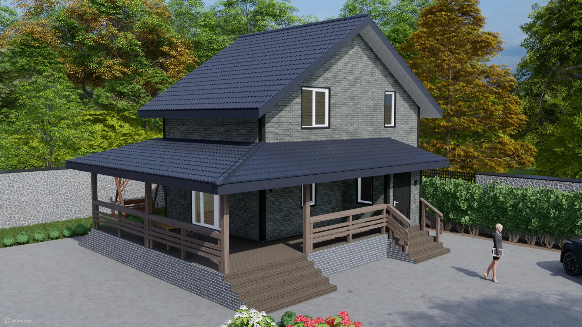 Проект дома «Двухэтажный МД-108» компании МАГАЗИН ДОМОВ из материала SIP-панели площадью 121.9м² под ключ за 7721000₽ в Донецке | 2 этажа, 3 спальни, 2 санузла – Домклик