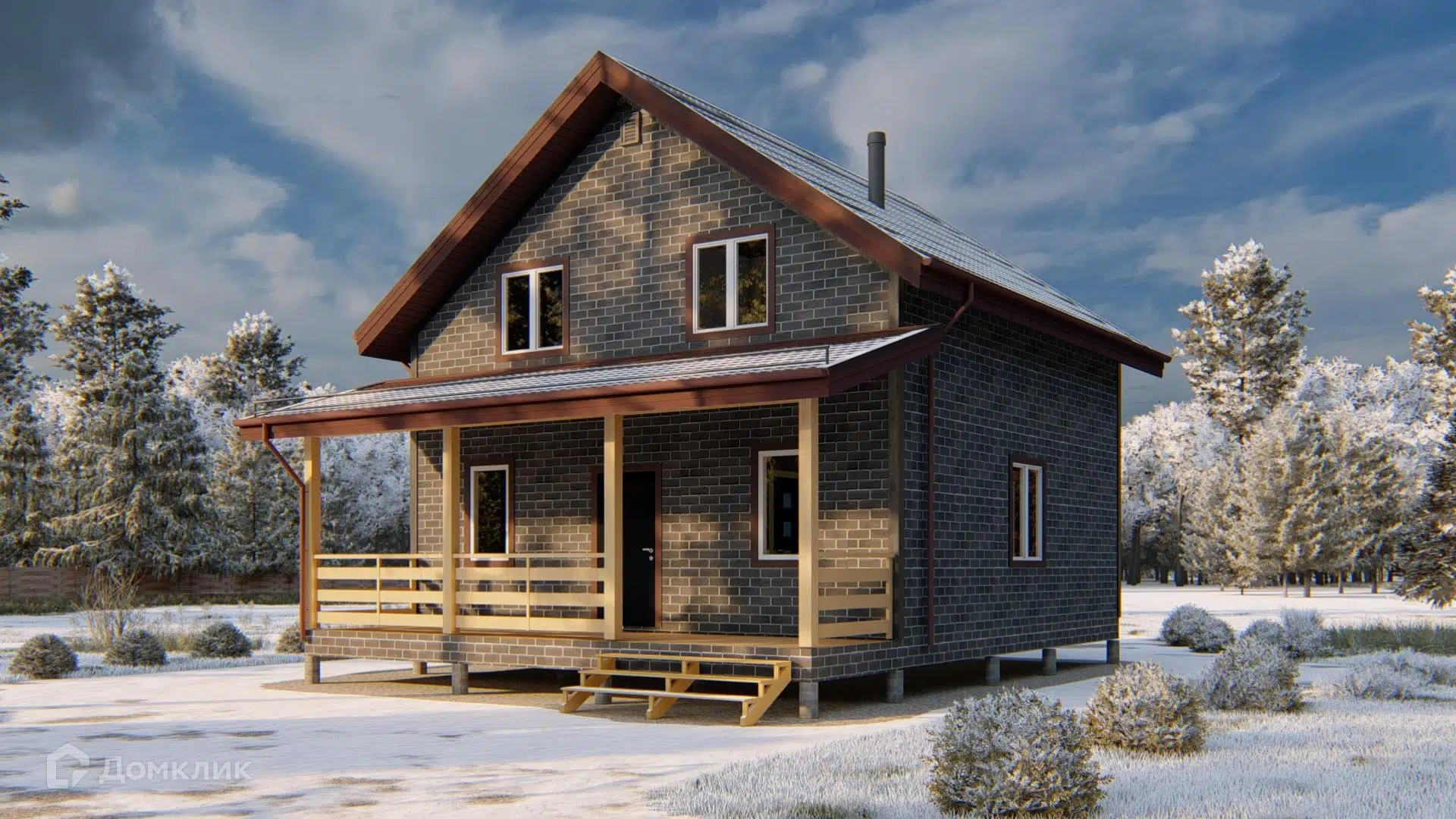 Проект дома «Тула 2» компании ООО «СТРОЙ-КОМФОРТ» из материала Каркасный дом площадью 123.6м² под ключ за 4802800₽ в Донецке | 2 этажа, 4 спальни, 1 санузел – Домклик