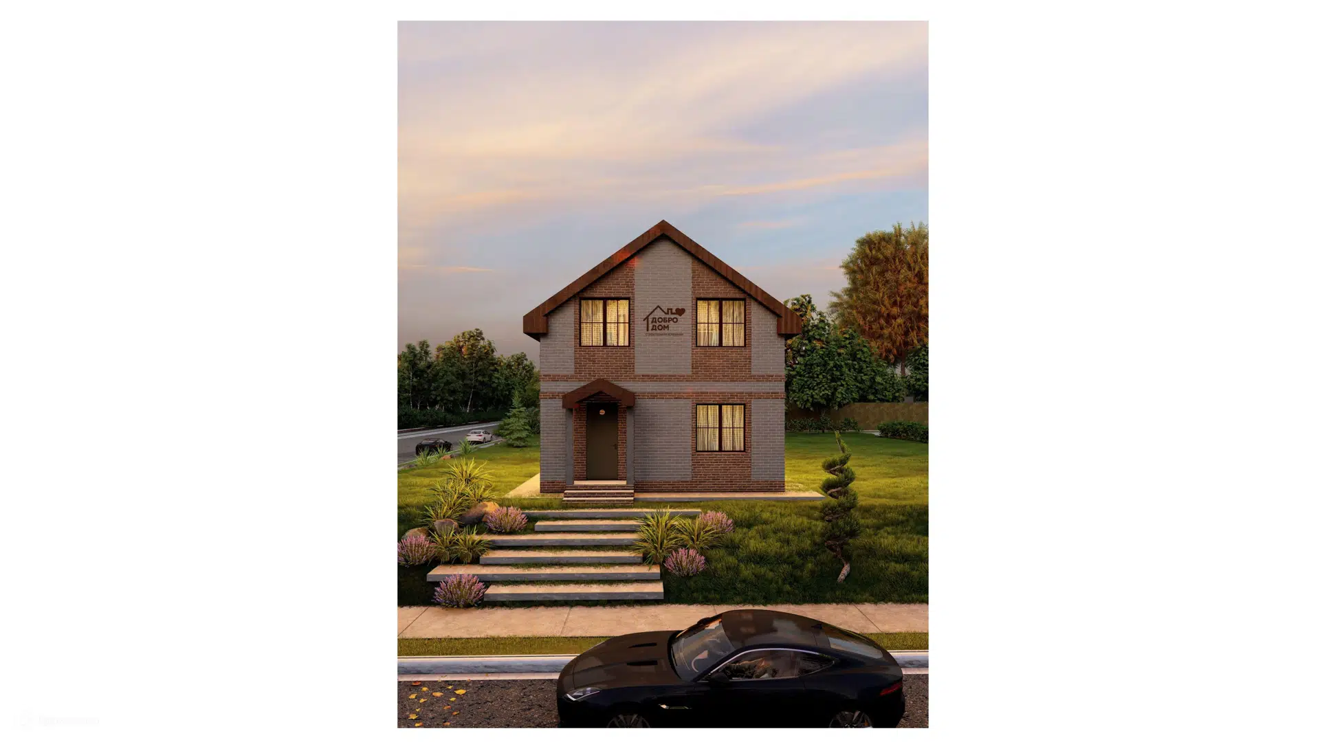 Проект дома «Коттедж Персей» компании СК «Добро Дом» из материала Газобетонные блоки площадью 97м² под ключ за 6425000₽ в Донецке | 2 этажа, 4 спальни, 2 санузла – Домклик