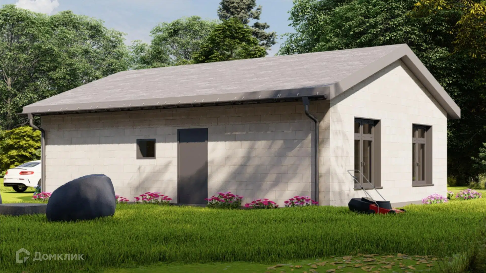 Проект дома «Загородный дом КЕРАМА-70» компании ООО «СЕДЬМОЕ НЕБО» из материала Газобетонные блоки площадью 70м² под ключ за 4381000₽ в Донецке | 1 этаж, 2 спальни, 2 санузла – Домклик