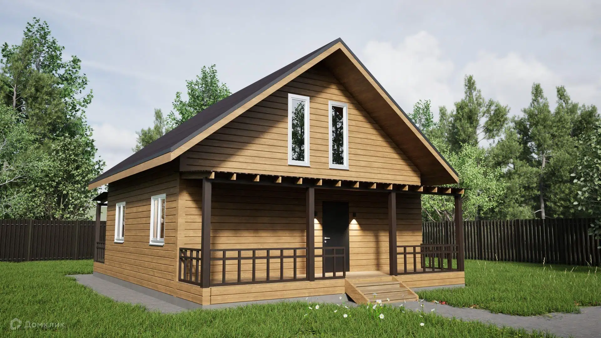 Проект дома «Серебрянный бор» компании ИП САРГИСЯН ОВАНЕС БЕНИАМИНОВИЧ из материала Брус естественной влажности площадью 90м² под ключ за 6900000₽ в Донецке | 1 этаж, 2 спальни, 1 санузел – Домклик