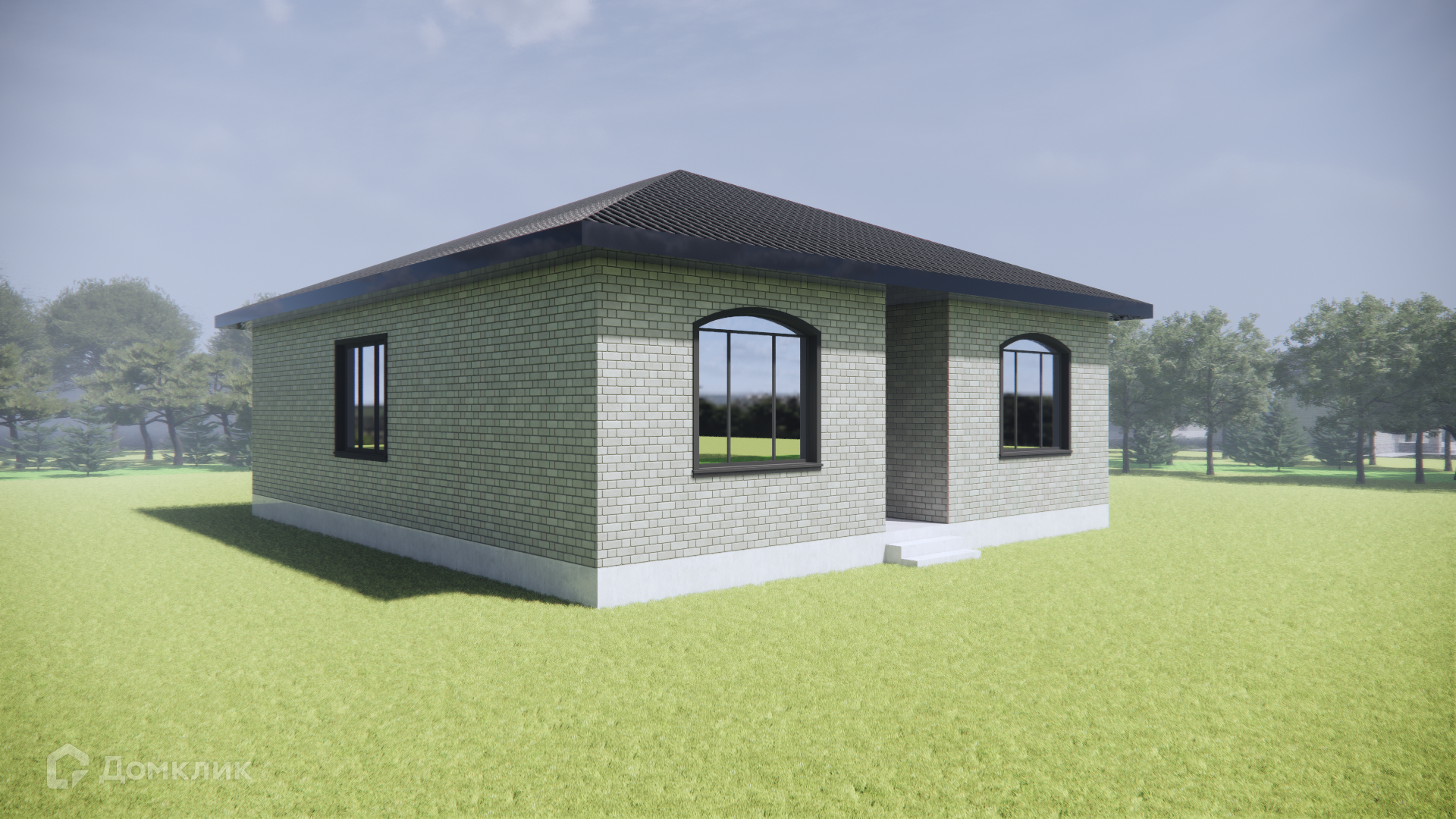 Проект дома «левобережная 88» компании ИП Оганнисян Оганнес Вачаганович из материала Газобетонные блоки площадью 85.9м² под ключ за 5545000₽ в Донецке | 1 этаж, 4 спальни, 2 санузла – Домклик