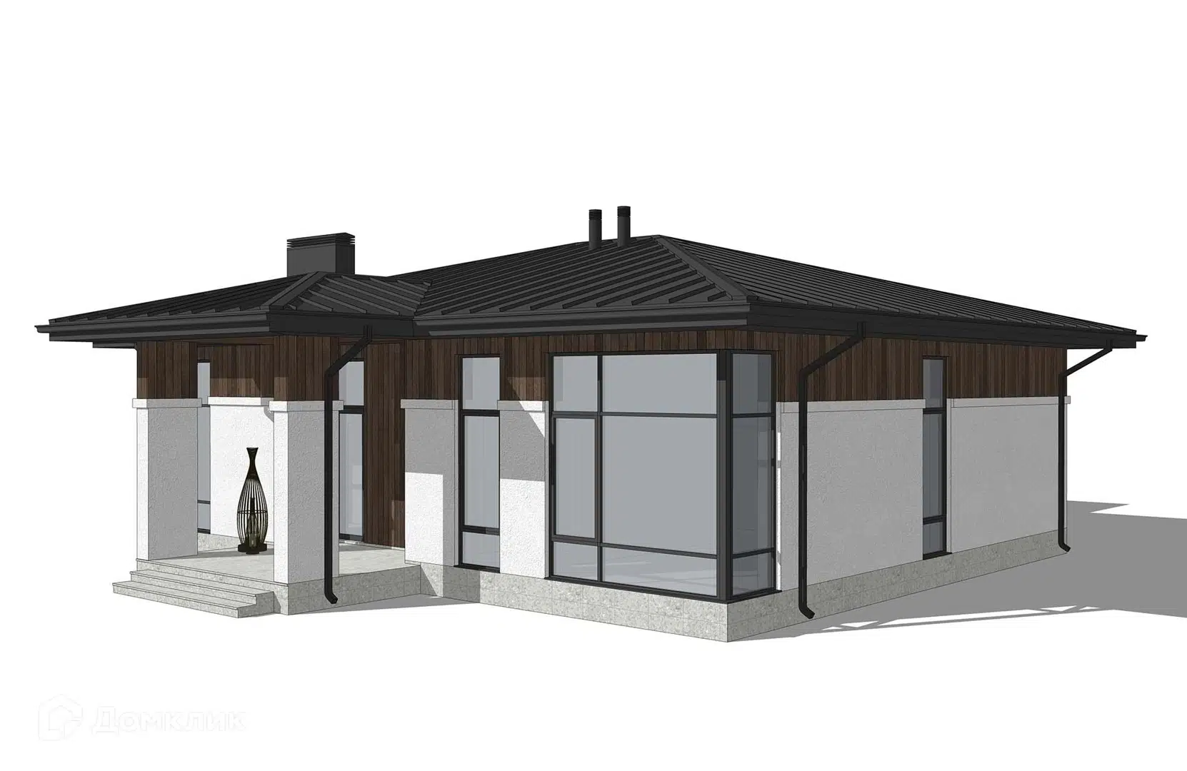 Проект дома «Проект №448» компании Новация из материала Газобетонные блоки площадью 123м² под ключ за 6760000₽ в Донецке | 1 этаж, 3 спальни, 2 санузла – Домклик