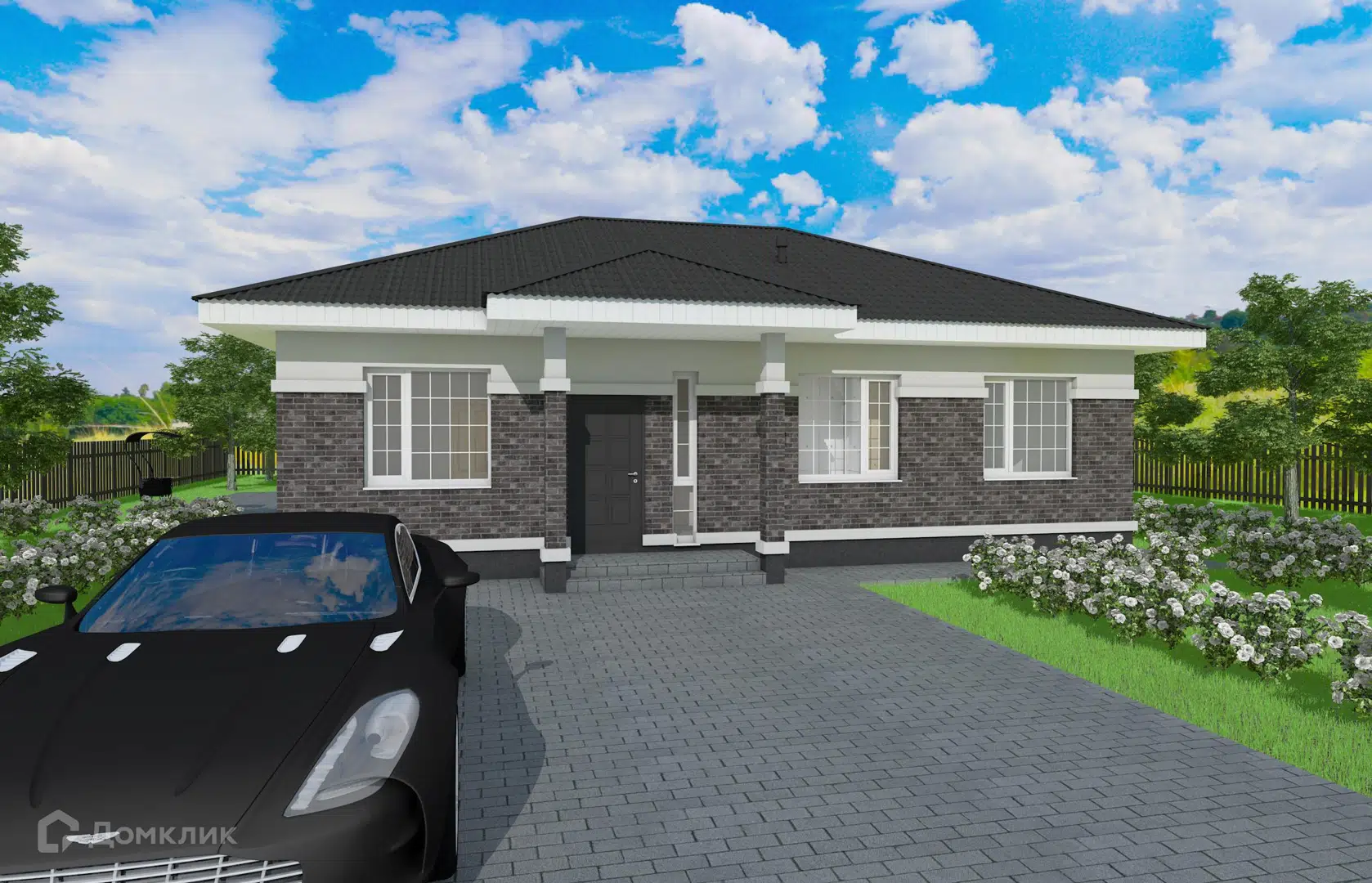 Проект дома «ND76841 Классик» компании Nest Development из материала Силикатный кирпич площадью 106.2м² под ключ за 6500000₽ в Донецке | 1 этаж, 3 спальни, 2 санузла – Домклик