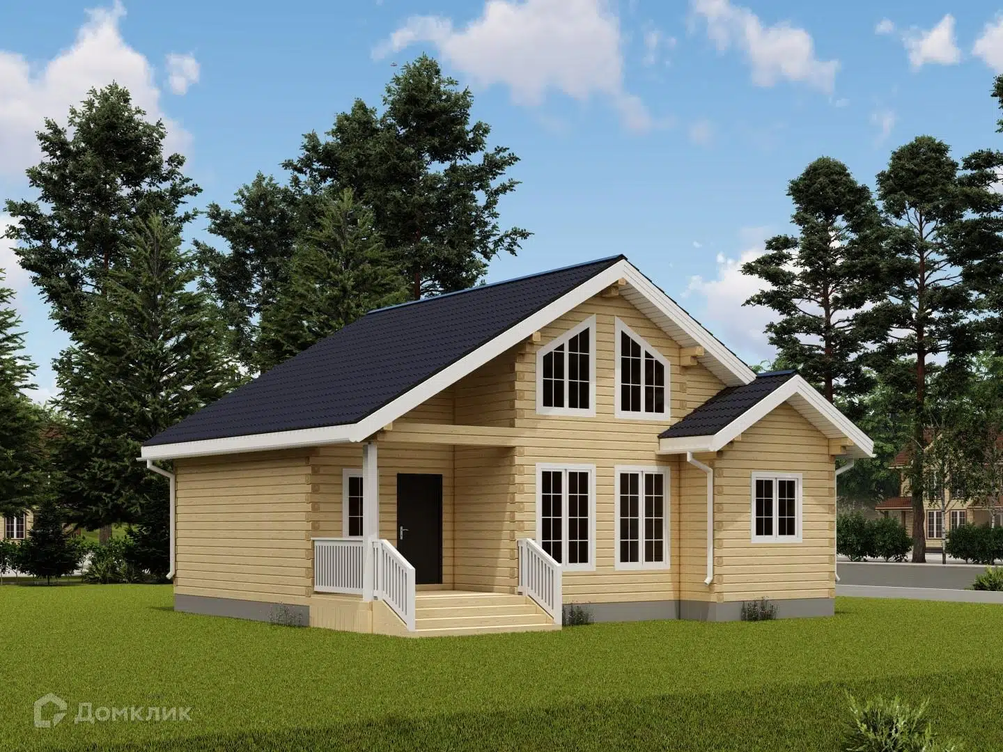 Проект дома «ДОМ 6 Х 10, 2-этажный» компании СТРОЙ ЯКУТСК из материала Профилированный брус площадью 101.38м² под ключ за 7350000₽ в Донецке | 2 этажа, 5 спален, 1 санузел – Домклик