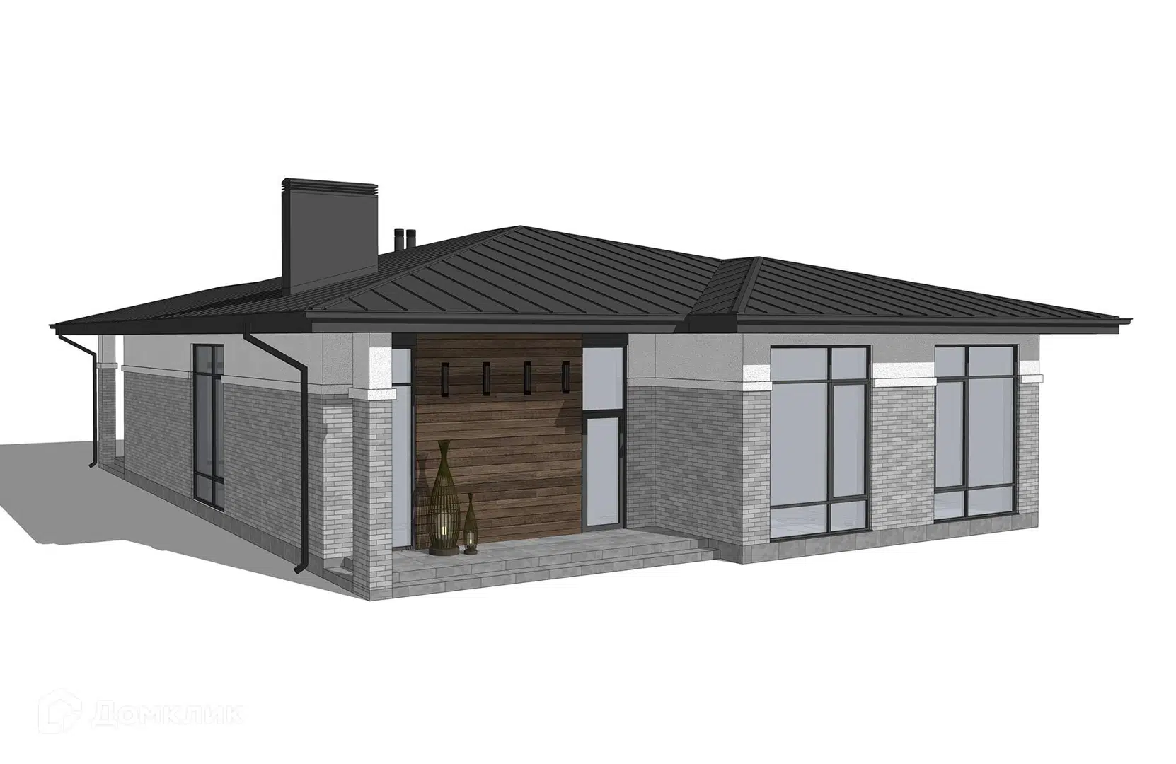 Проект дома «Проект №438» компании Новация из материала Керамические блоки площадью 183м² под ключ за 9902500₽ в Донецке | 1 этаж, 4 спальни, 3 санузла – Домклик