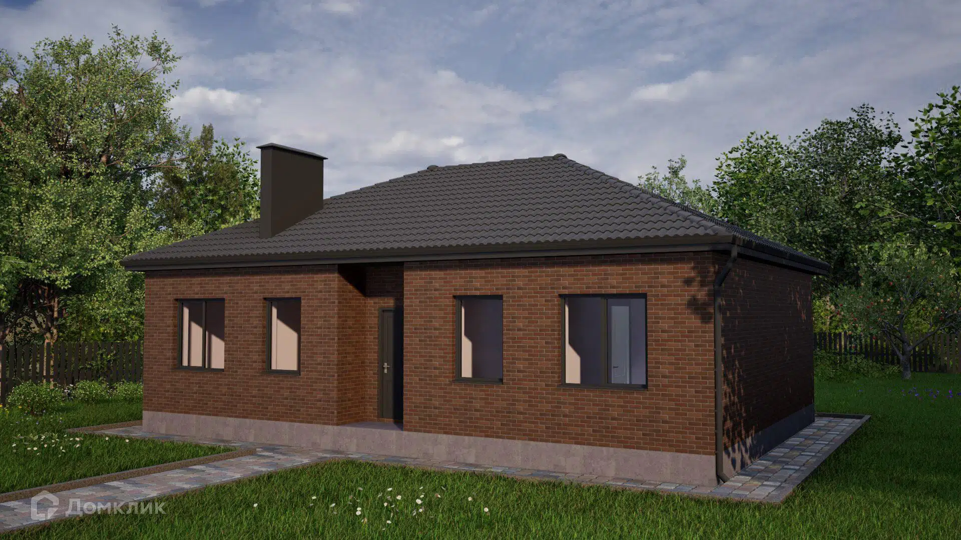 Проект дома «Проект - 23725» компании ИП Петрова В.В. из материала Кирпич площадью 86м² под ключ за 4800000₽ в Донецке | 1 этаж, 3 спальни, 2 санузла – Домклик