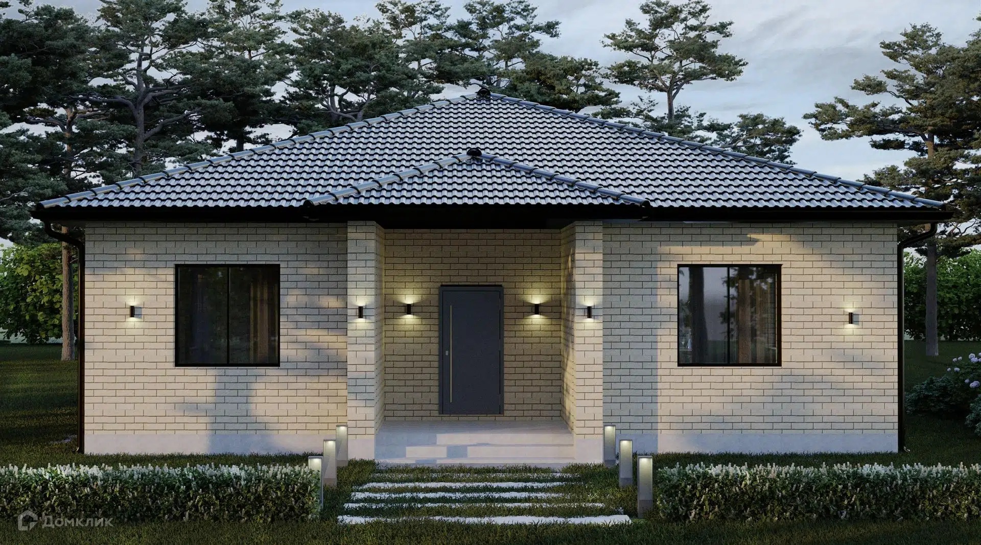 Проект дома «Лазурная ОДОД122025» компании СК Новый Дом из материала Газосиликатные блоки площадью 116.9м² под ключ за 8403430₽ в Луганске | 1 этаж, 2 спальни, 1 санузел – Домклик