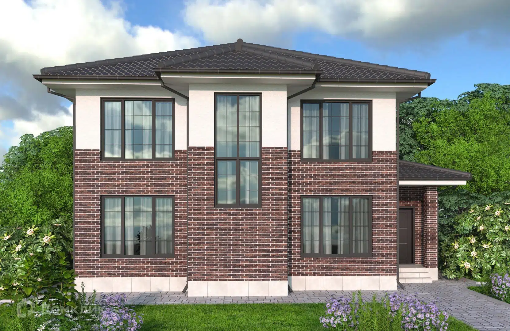 Проект дома «Проект №404» компании Новация из материала Керамические блоки площадью 141м² под ключ за 7755000₽ в Донецке | 2 этажа, 4 спальни, 3 санузла – Домклик