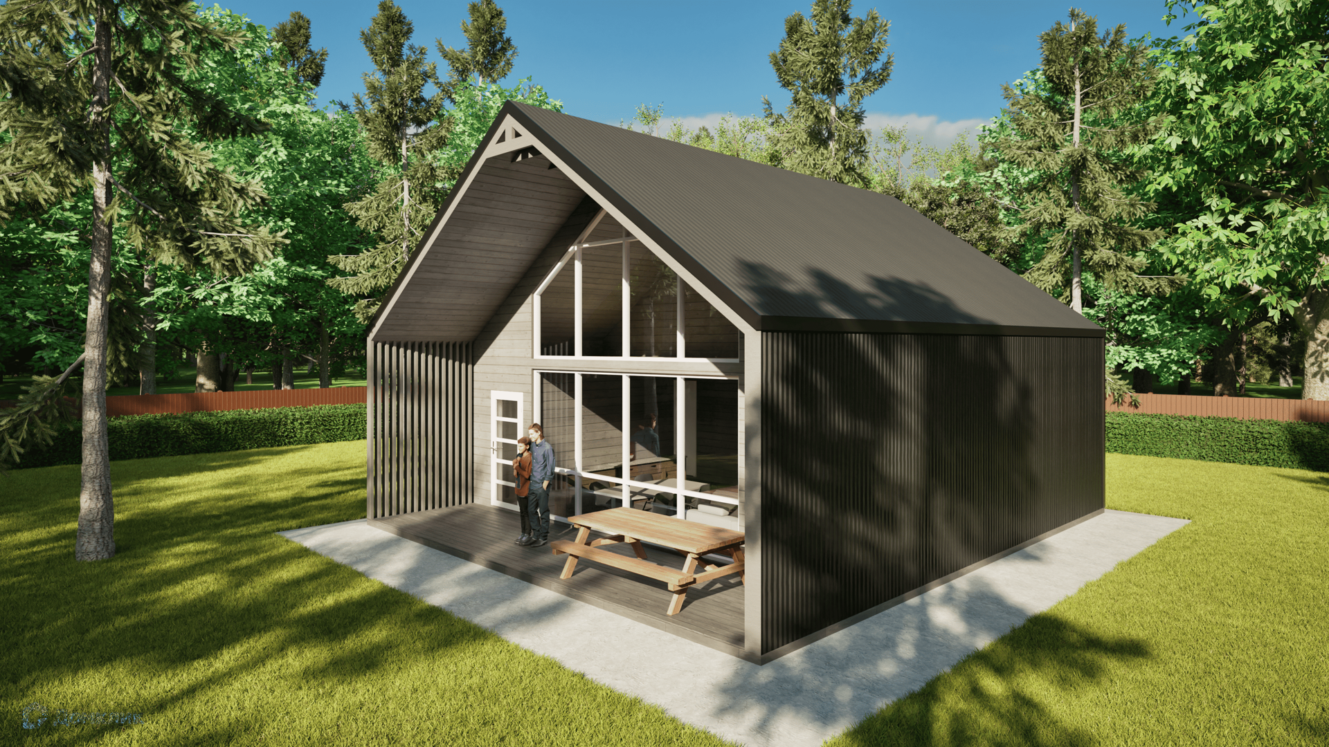 Проект дома «Барн 120» компании Красивые Дома Приморья из материала Каркасный дом площадью 121.6м² под ключ за 7726000₽ в Донецке | 2 этажа, 3 спальни, 2 санузла – Домклик