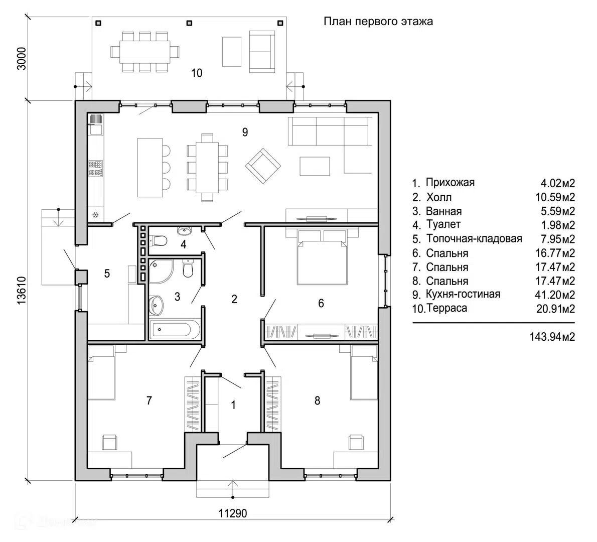 Планировка 1 этаж этажа
