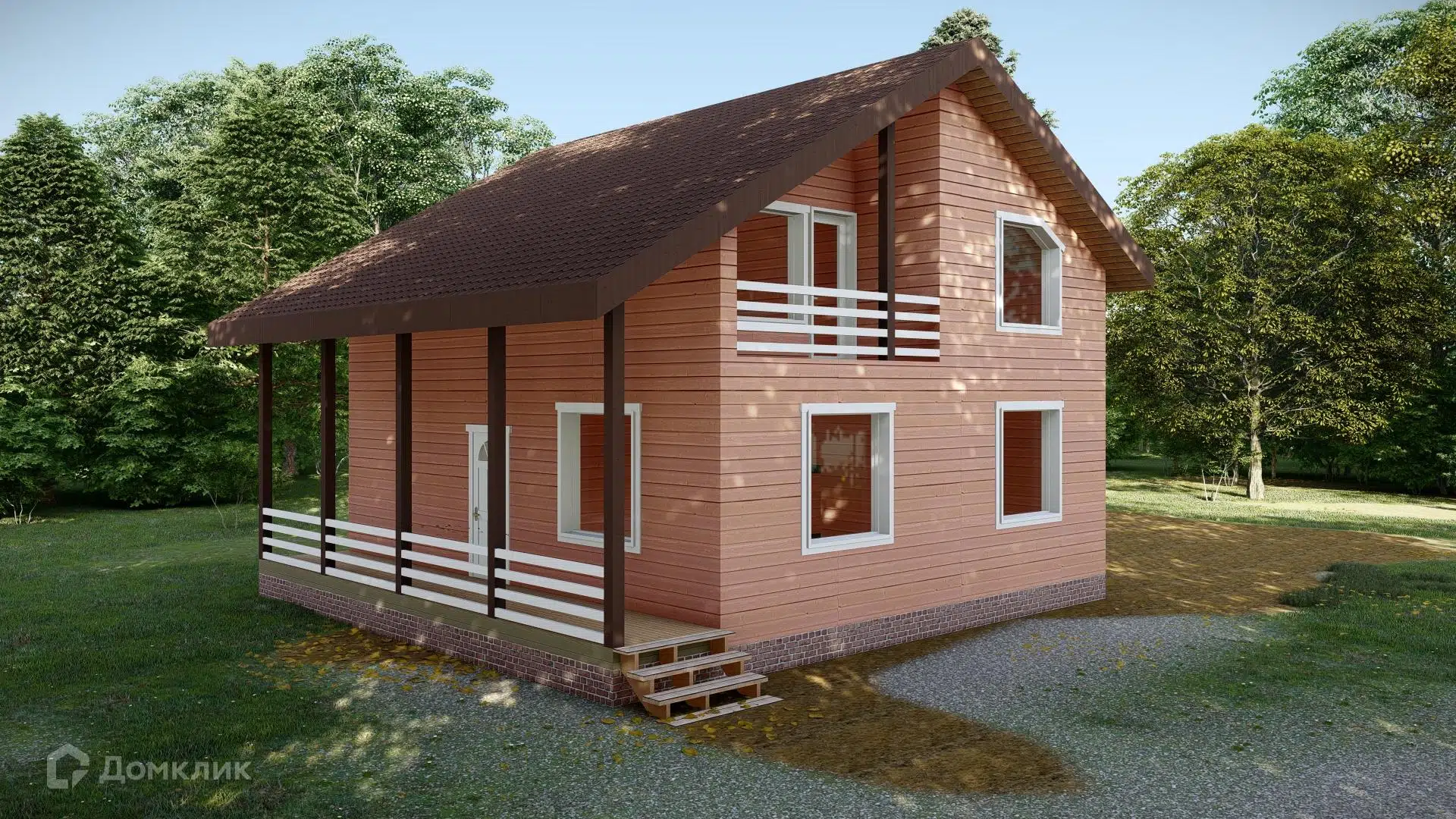 Проект дома «Е-24-75» компании СК «Архстройдом» из материала Каркасный дом площадью 144м² под ключ за 4600000₽ в Донецке | 2 этажа, 3 спальни, 2 санузла – Домклик