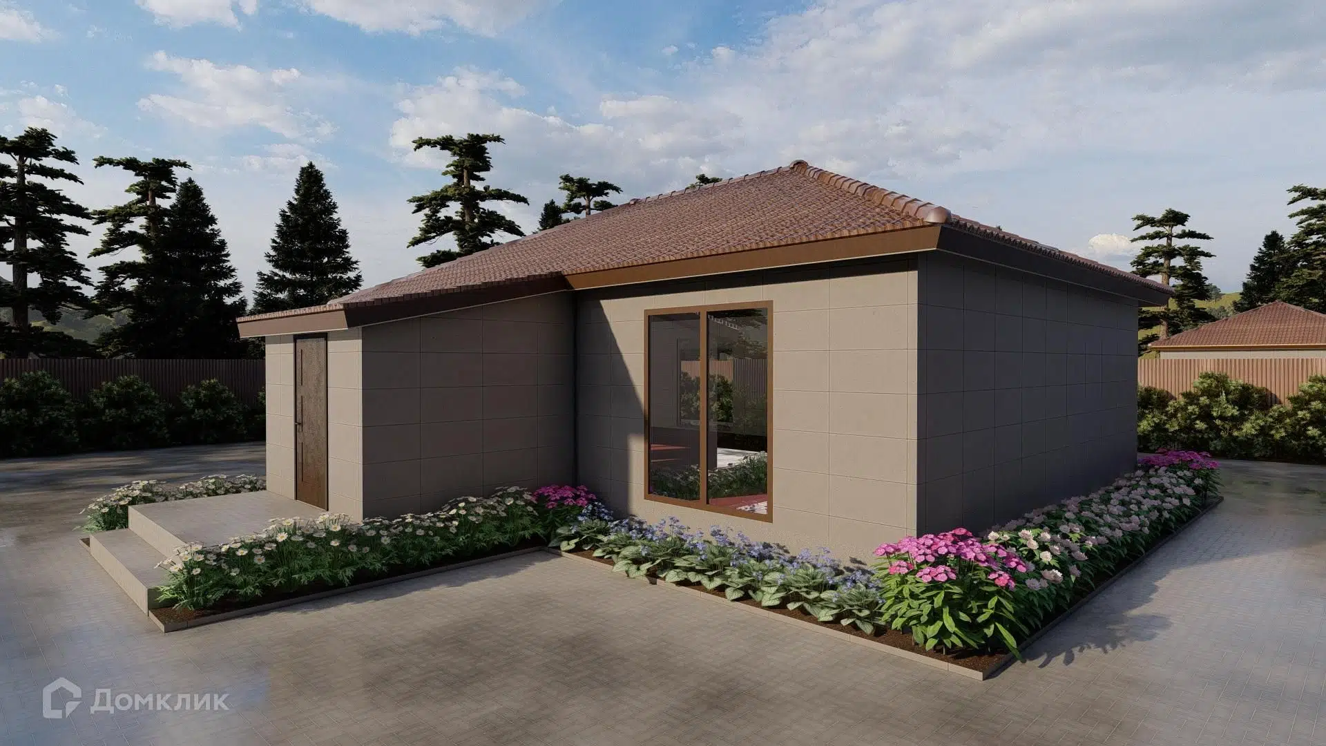 Проект дома «Проект №23 СА» компании СК «Созвездие» из материала Газобетонные блоки площадью 88.3м² под ключ за 9764100₽ в Донецке | 1 этаж, 2 спальни, 1 санузел – Домклик