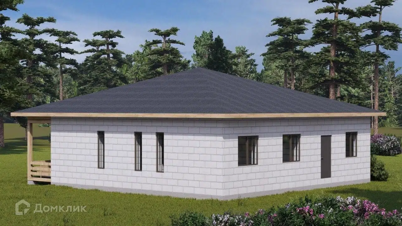 Проект дома «Дом из полистиролбетона ТА-132,5» компании Построй Свой Дом_ИП из материала Полистиролбетон площадью 132.5м² под ключ за 8682023₽ в Донецке | 1 этаж, 3 спальни, 2 санузла – Домклик