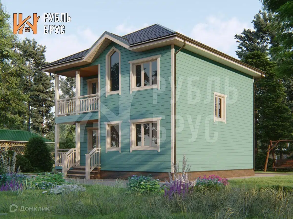 Проект дома «Каркасный дом «Осип»» компании РубльБрус строительство деревянных домов и бань по России. из материала Каркасный дом площадью 110м² под ключ за 5998750₽ в Донецке | 2 этажа, 4 спальни, 2 санузла – Домклик