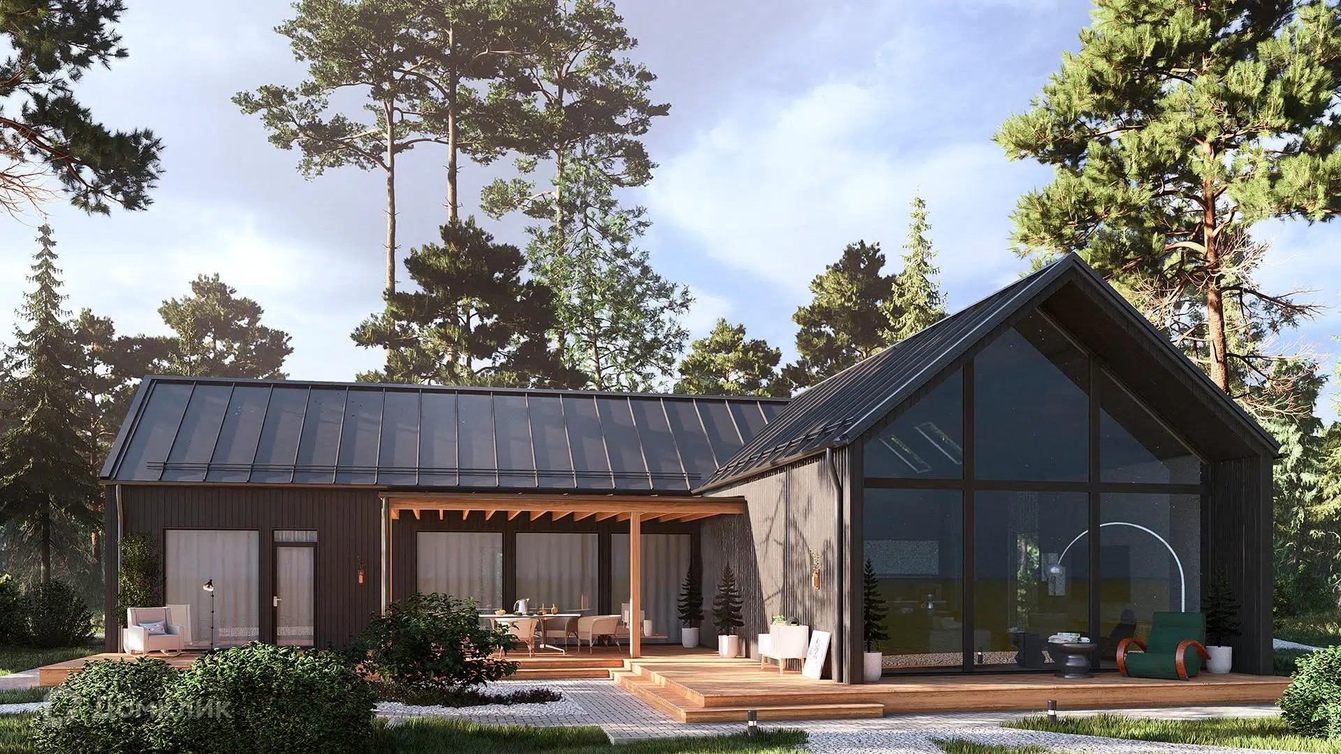 Проект дома «СВОЙ 123» компании СВОЙ из материала Каркасный дом площадью 156м² под ключ за 12198895₽ в Донецке | 1 этаж, 3 спальни, 2 санузла – Домклик