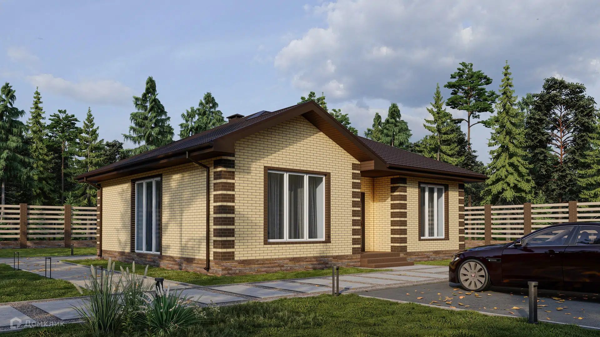 Проект дома «Дом Б026» компании 160 квадратных метров из материала Газобетонные блоки площадью 78.3м² под ключ за 4000000₽ в Луганске | 1 этаж, 2 спальни, 1 санузел – Домклик