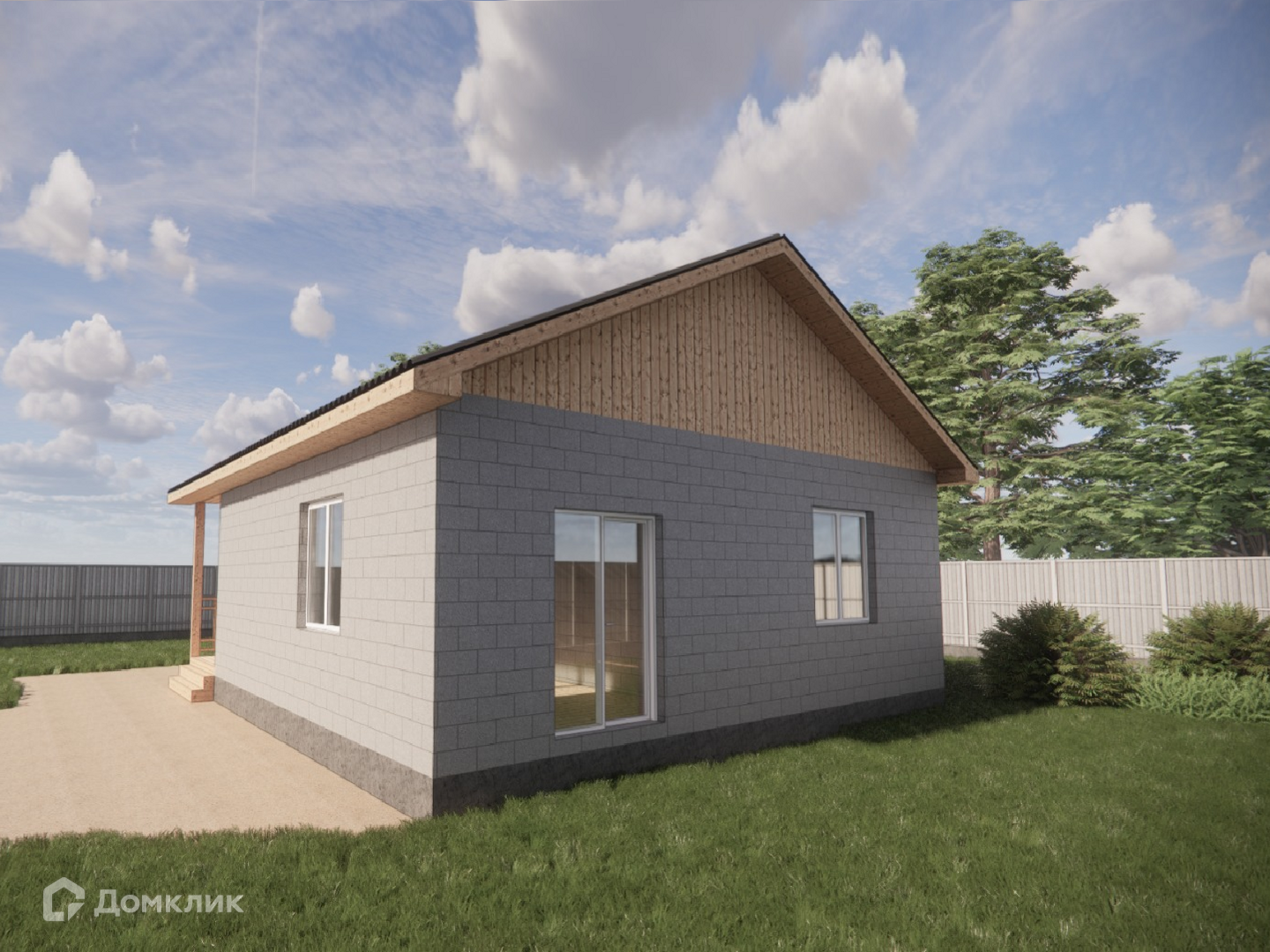 Проект дома «Г-001» компании «Добротный дом 75» из материала Газобетонные блоки площадью 72.06м² под ключ за 5700000₽ в Донецке | 1 этаж, 2 спальни, 1 санузел – Домклик