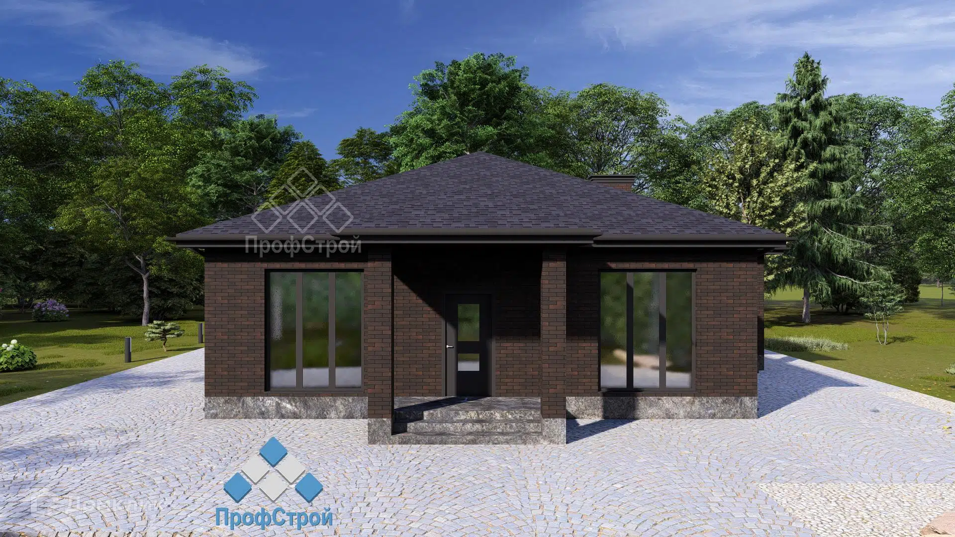 Проект дома «Звезда Барнарда» компании ! ПрофСтрой ! из материала Газобетонные блоки площадью 126.8м² под ключ за 5780000₽ в Донецке | 1 этаж, 3 спальни, 2 санузла – Домклик