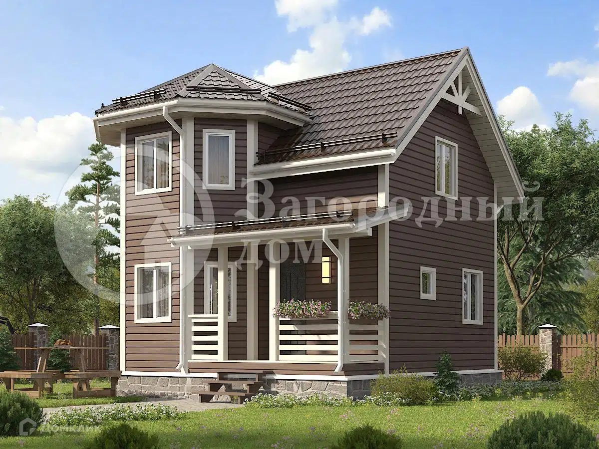 Проект дома «ДК-78» компании ООО «Загородный дом» из материала Каркасный дом площадью 78.4м² под ключ за 3553000₽ в Донецке | 2 этажа, 4 спальни, 1 санузел – Домклик