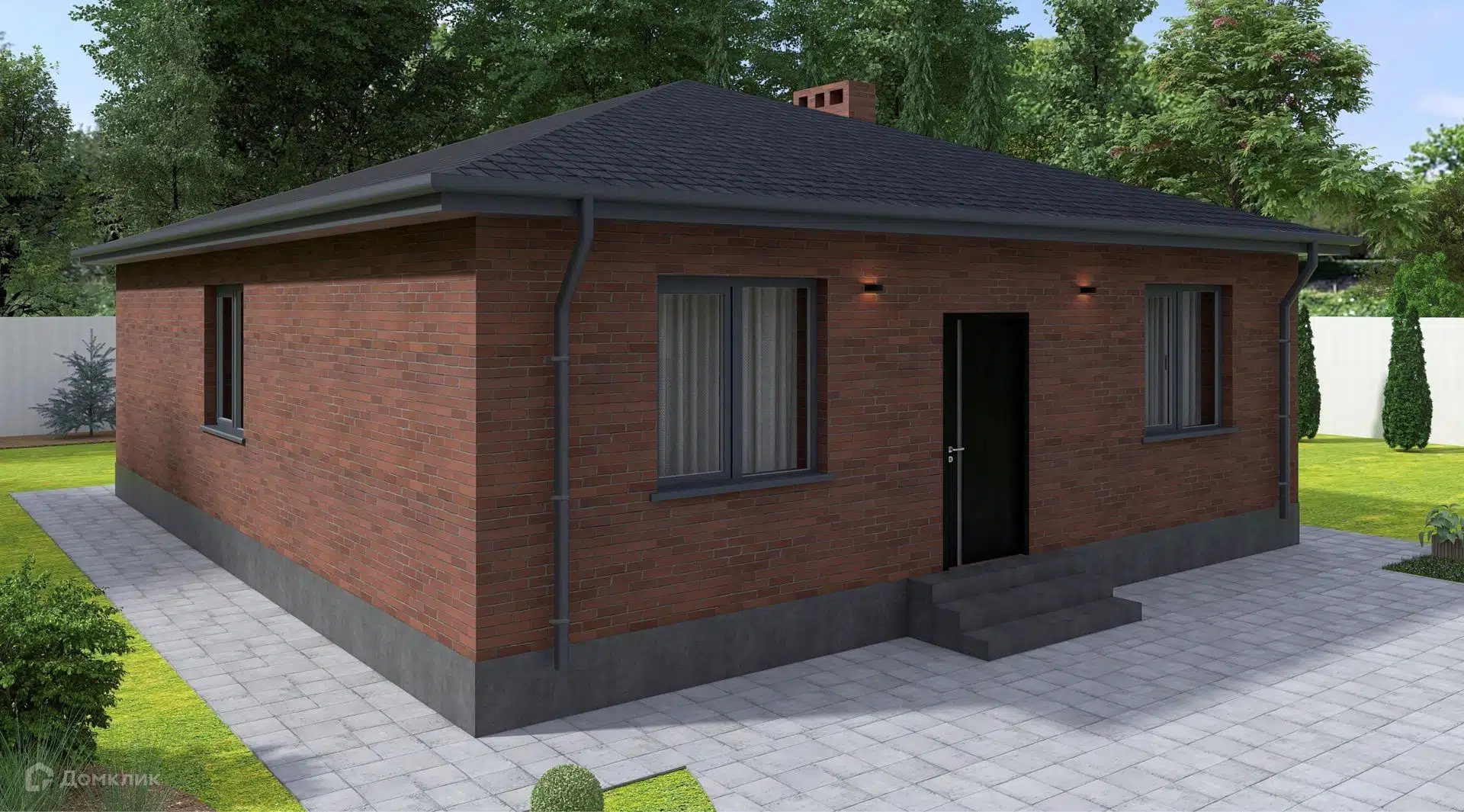 Проект дома «Орион» компании ДонЕвроСтрой из материала Газобетонные блоки площадью 100м² под ключ за 5700000₽ в Донецке | 1 этаж, 3 спальни, 2 санузла – Домклик