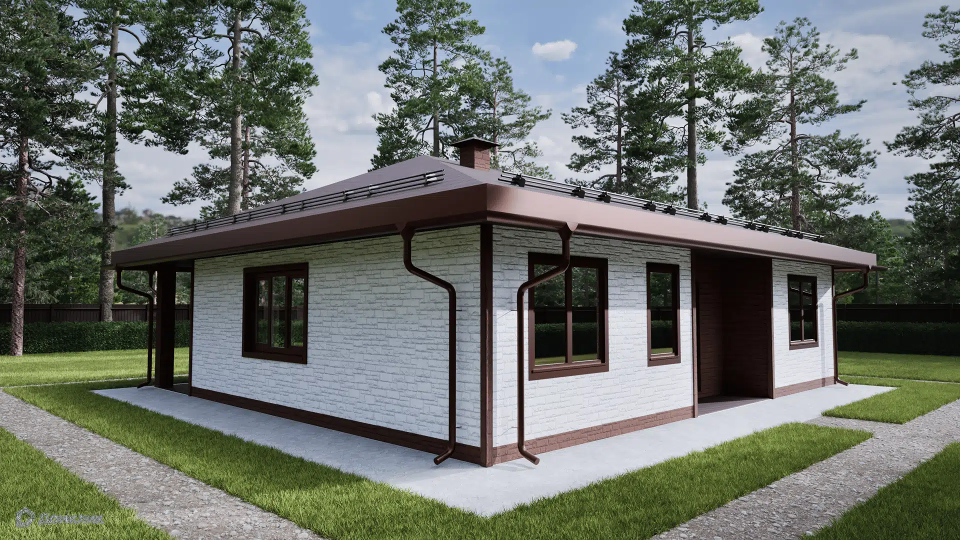 Проект дома «КДП 94 Южный» компании Красивые Дома Приморья из материала Железобетонные панели площадью 106м² под ключ за 9696000₽ в Донецке | 1 этаж, 3 спальни, 2 санузла – Домклик