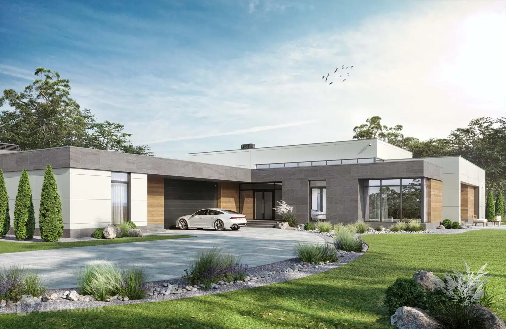 Проект дома «Проект 264-1-NOVA» компании Новация из материала Газобетонные блоки площадью 390м² под ключ за 22139100₽ в Донецке | 1 этаж, 6 спален, 3 санузла – Домклик