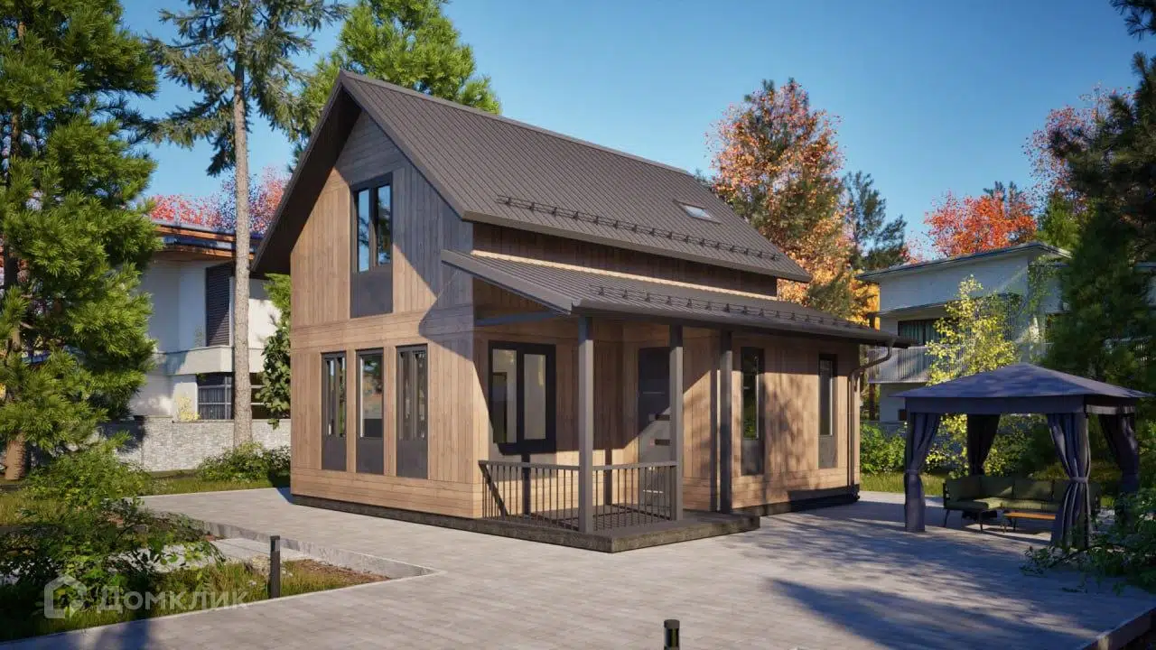 Проект дома «КД-Р» компании ГУРУС из материала Каркасный дом площадью 104м² под ключ за 9401000₽ в Донецке | 2 этажа, 4 спальни, 2 санузла – Домклик