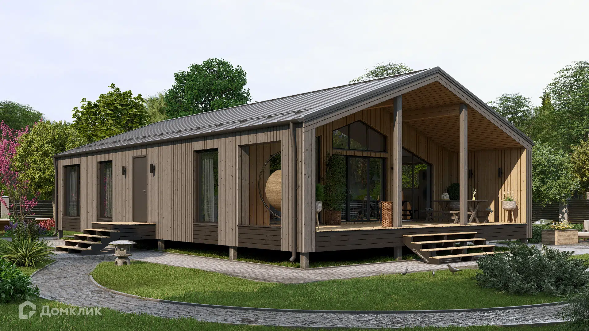 Проект дома «ПРЕФАБ 119» компании СВОЙ из материала Каркасный дом площадью 133м² под ключ за 6965048₽ в Луганске | 1 этаж, 3 спальни, 2 санузла – Домклик