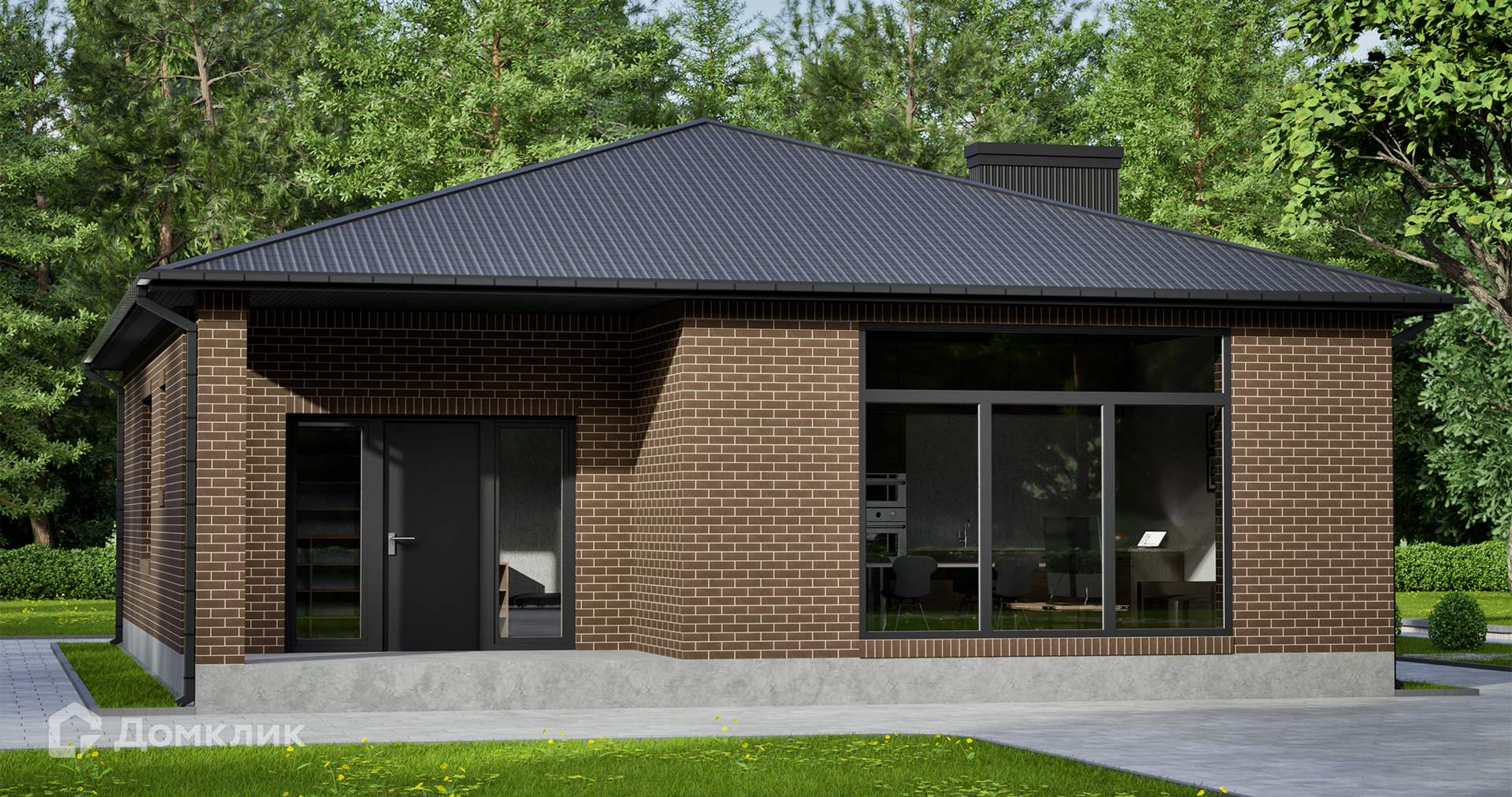 Проект дома «Жилой Дом DC-110» компании ИП Доманов Роман Антонович из материала Газобетонные блоки площадью 110.53м² под ключ за 6600000₽ в Донецке | 1 этаж, 3 спальни, 2 санузла – Домклик