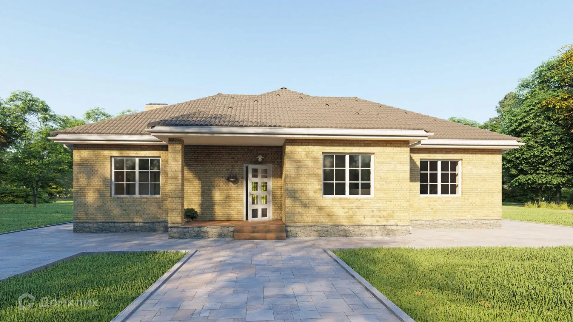 Проект дома «КС-6» компании Красный слон из материала Газобетонные блоки площадью 149.85м² под ключ за 9800000₽ в Донецке | 1 этаж, 3 спальни, 2 санузла – Домклик