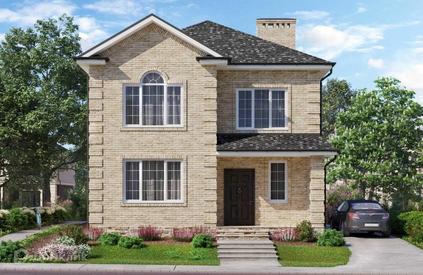 Проект дома «Проект №150» компании СК НОВАЦИЯ Санкт-Петербург и ЛО из материала Кирпич площадью 154м² под ключ за 9600000₽ в Донецке | 2 этажа, 4 спальни, 2 санузла – Домклик