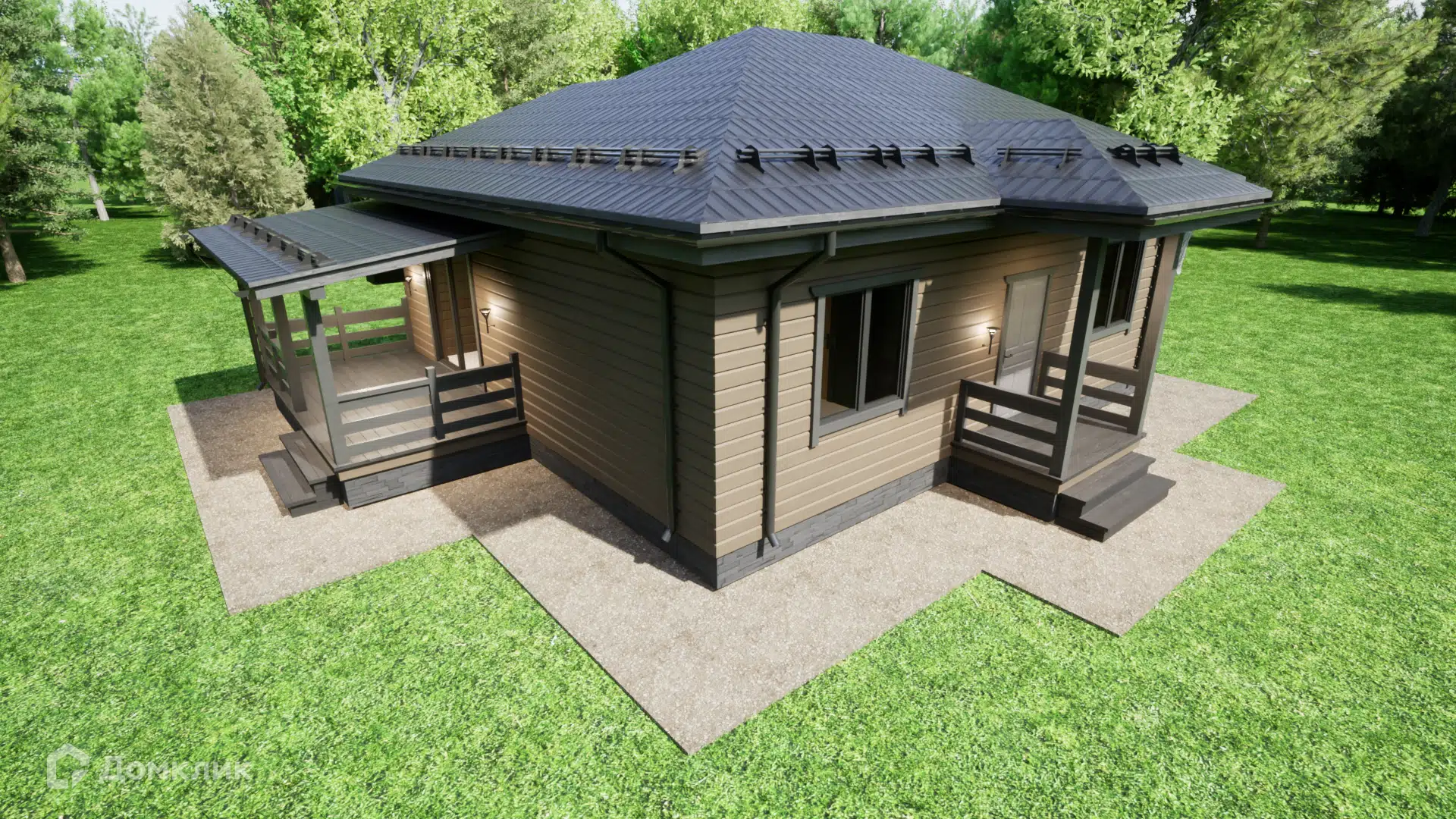 Проект дома «EX-Европейский» компании ДОМ ЭКСПЕРТ из материала Профилированный брус площадью 80.3м² под ключ за 5940000₽ в Донецке | 1 этаж, 3 спальни, 1 санузел – Домклик