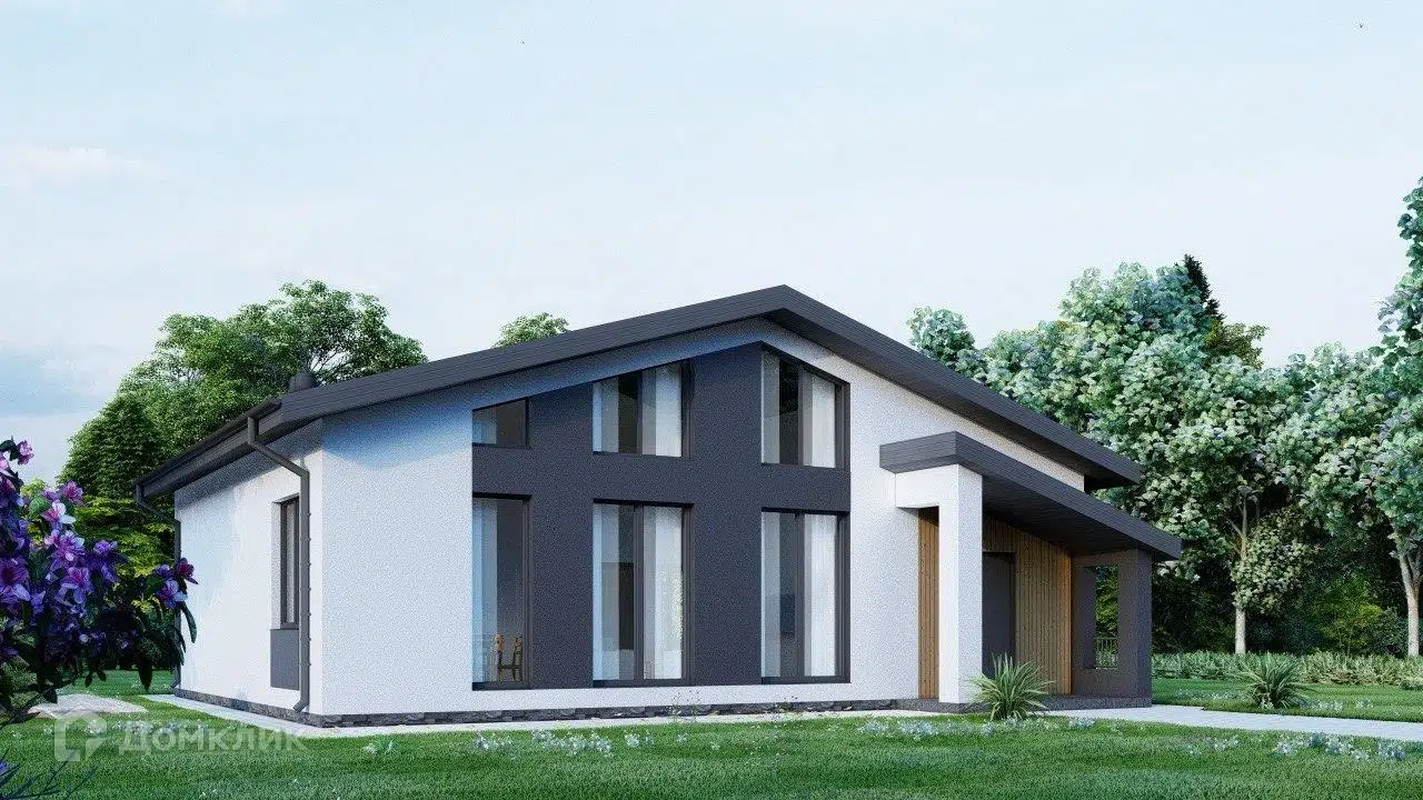 Проект дома «Майорка 100» компании АрхСтройМонтаж из материала Газосиликатные блоки площадью 103м² под ключ за 600000₽ в Луганске | 1 этаж, 3 спальни, 1 санузел – Домклик