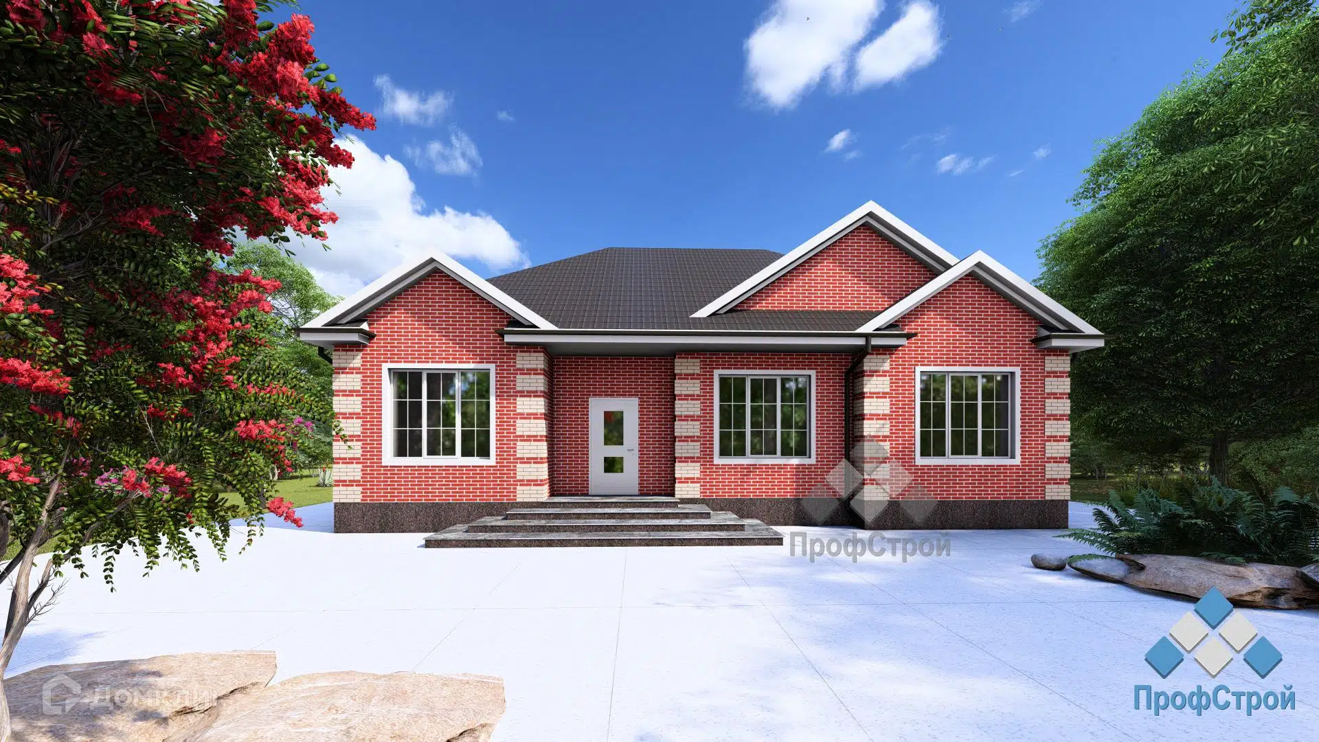 Проект дома «Ланиакея» компании ! ПрофСтрой ! из материала Газобетонные блоки площадью 116.57м² под ключ за 6177000₽ в Донецке | 1 этаж, 3 спальни, 1 санузел – Домклик