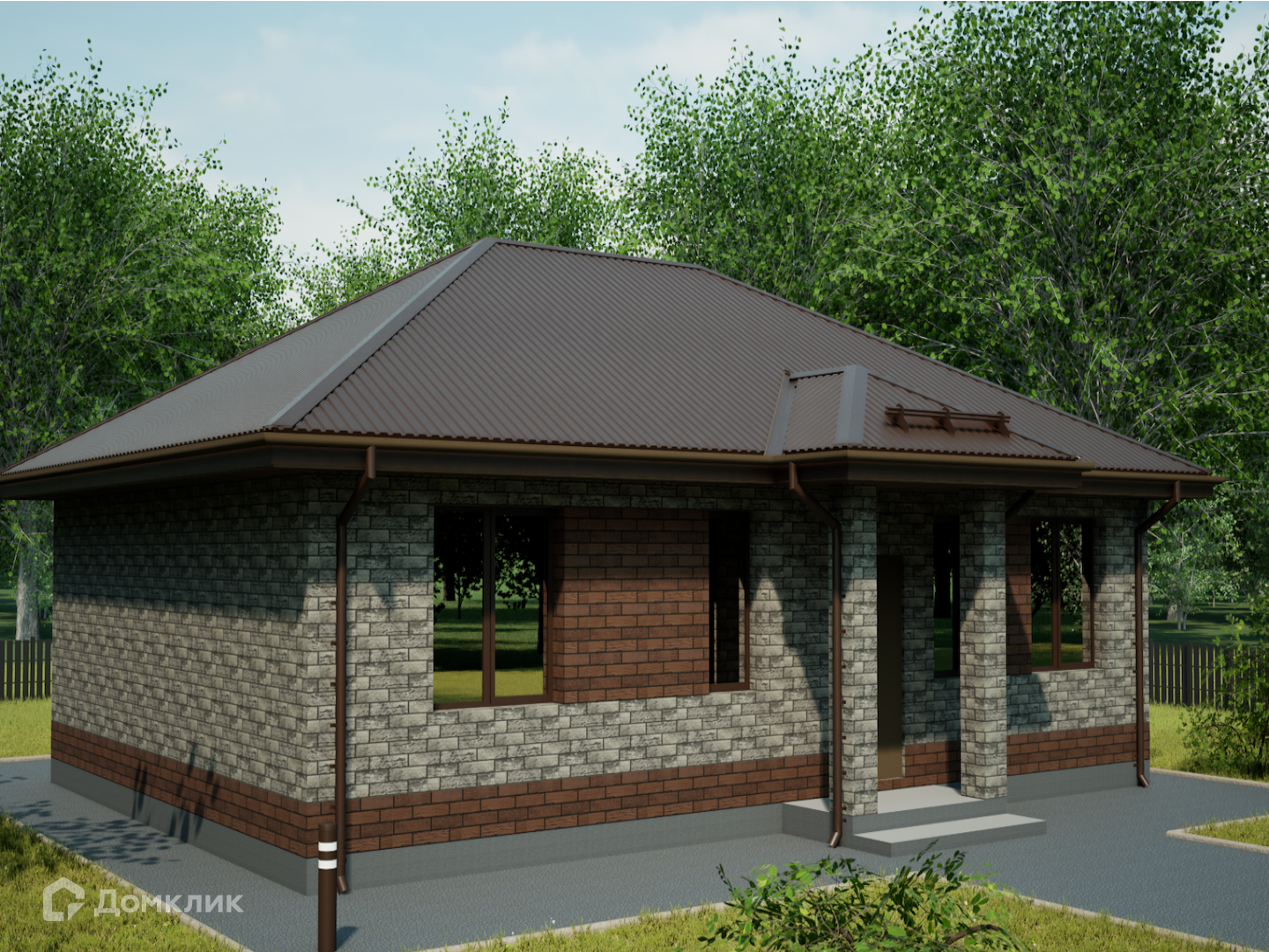 Проект дома «R-109» компании Regnum из материала Керамзитобетонные блоки площадью 104.9м² под ключ за 6950000₽ в Донецке | 1 этаж, 3 спальни, 2 санузла – Домклик