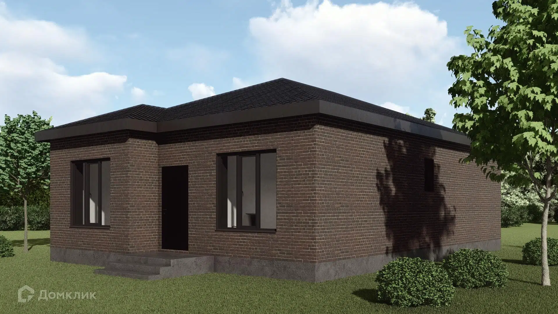 Проект дома «Загородный дом 3к - 81» компании ИП Бурым Геннадий Владимирович из материала Кирпич площадью 81.5м² под ключ за 5810000₽ в Донецке | 1 этаж, 3 спальни, 1 санузел – Домклик