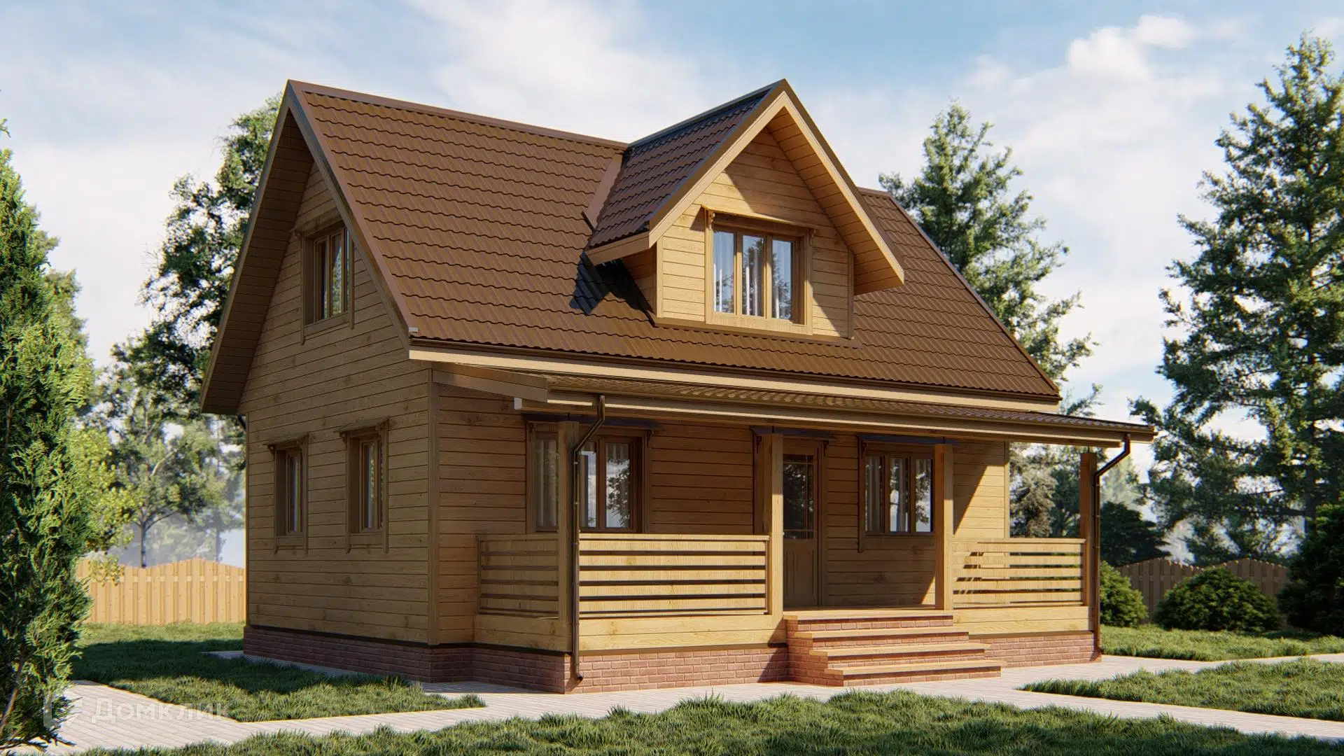 Проект дома «Дом из бруса Д-81» компании СК «Домовёнок» из материала Профилированный брус площадью 98м² под ключ за 3174000₽ в Луганске | 2 этажа, 3 спальни, 1 санузел – Домклик