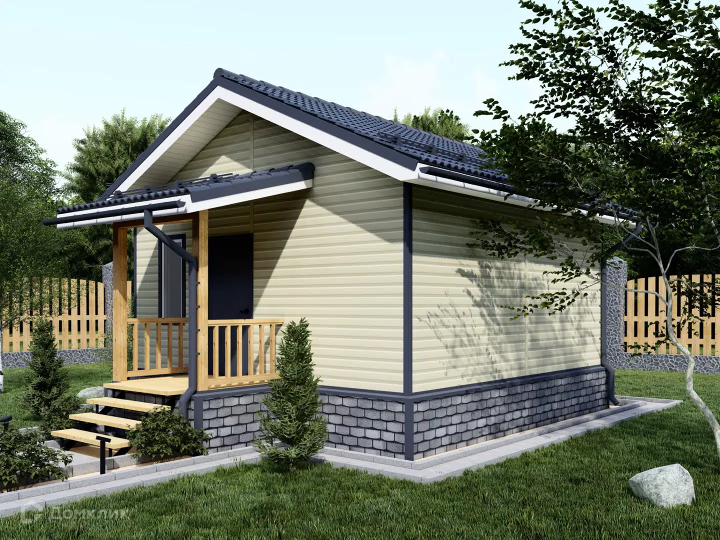 Проект дома «Проект "6х6"» компании Альфа SIP из материала SIP-панели площадью 36м² под ключ за 1344731₽ в Донецке | 1 этаж, 1 спальня, 1 санузел – Домклик