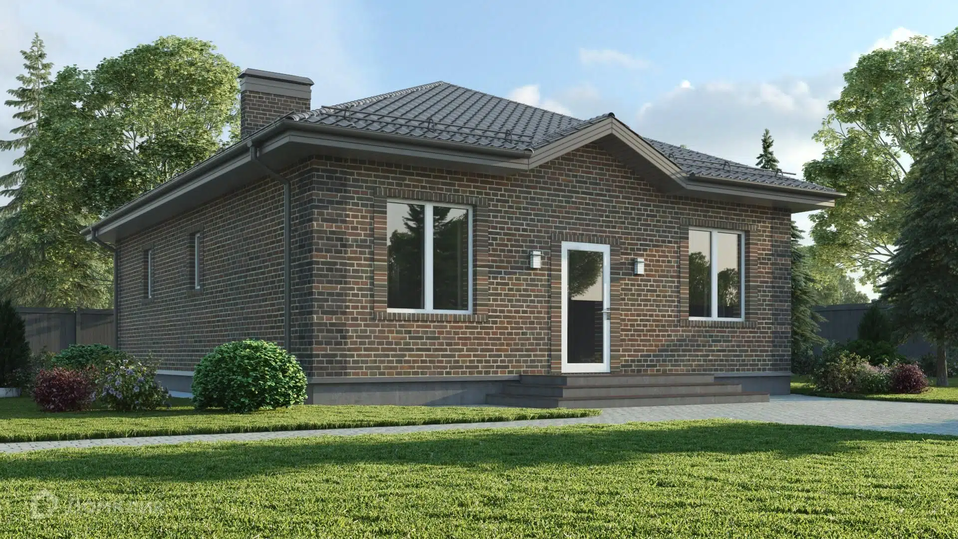 Проект дома «БД 27-50» компании СК Брянскдом из материала Газосиликатные блоки площадью 90м² под ключ за 6650000₽ в Донецке | 1 этаж, 3 спальни, 2 санузла – Домклик