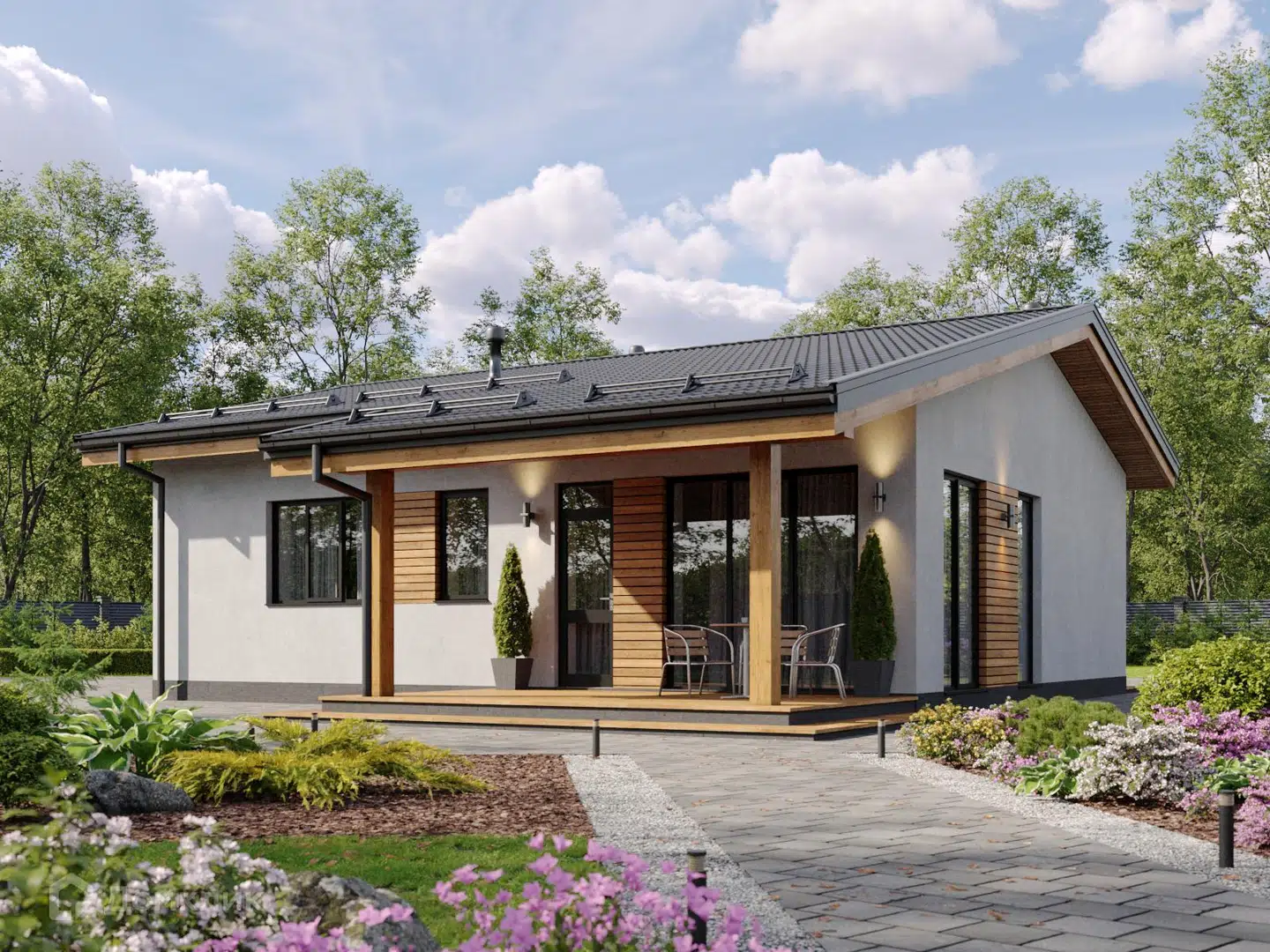 Проект дома «A76» компании ДТМ СТРОЙ из материала Газобетонные блоки площадью 97м² под ключ за 6144000₽ в Донецке | 1 этаж, 2 спальни, 1 санузел – Домклик