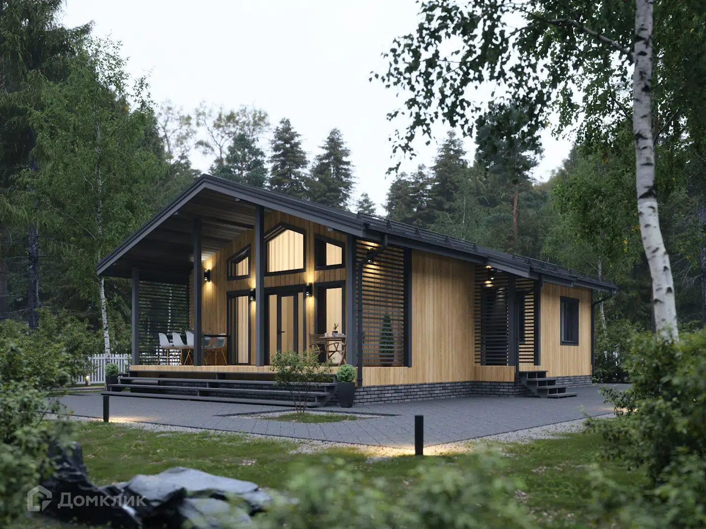 Проект дома «Москва» компании Класс Хаус из материала Каркасный дом площадью 92м² под ключ за 3990000₽ в Донецке | 1 этаж, 3 спальни, 1 санузел – Домклик