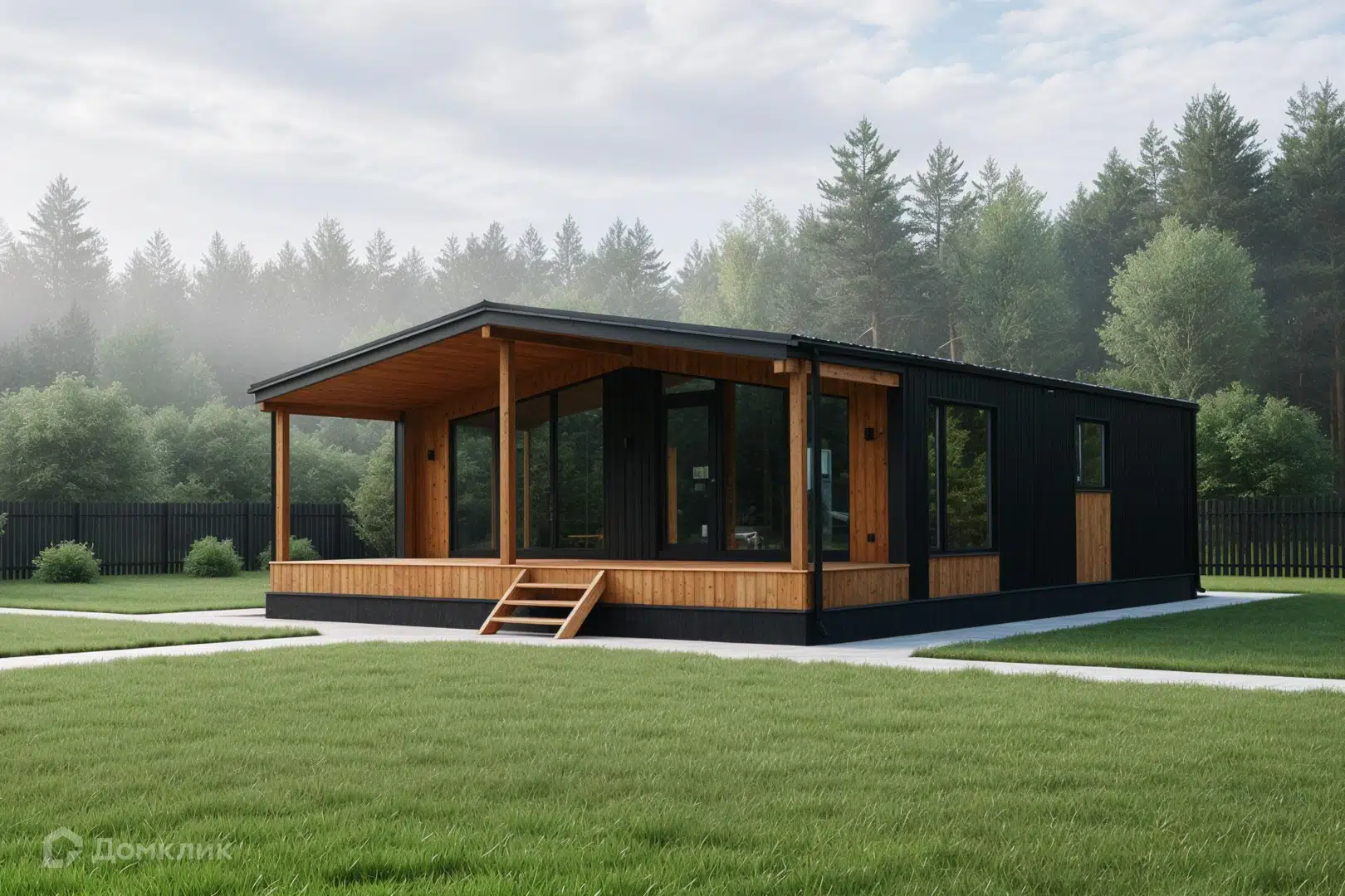 Проект дома «Барнхаус 115» компании Авангард Строй из материала Панельно-каркасная технология площадью 115м² под ключ за 4863000₽ в Луганске | 1 этаж, 3 спальни, 1 санузел – Домклик