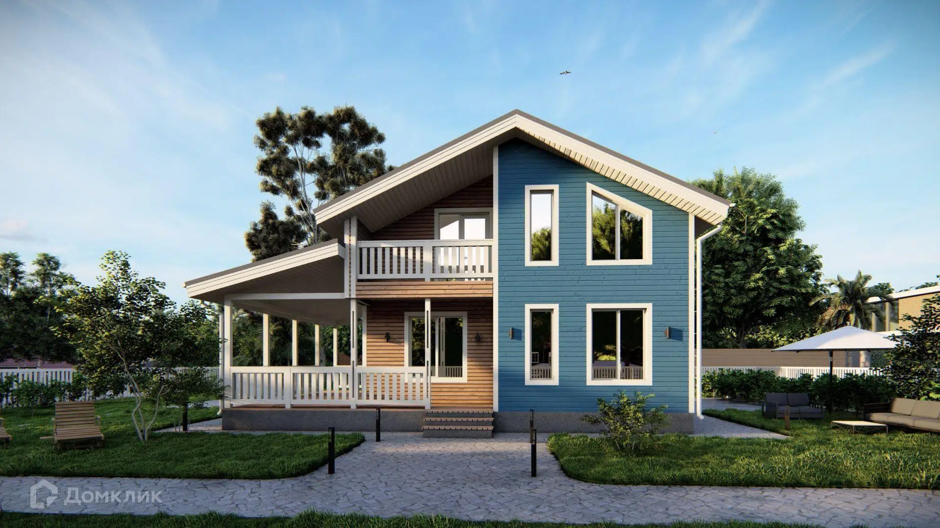 Проект дома «Прованс 123» компании Авангард Строй из материала Каркасный дом площадью 123м² под ключ за 5432000₽ в Донецке | 2 этажа, 3 спальни, 2 санузла – Домклик