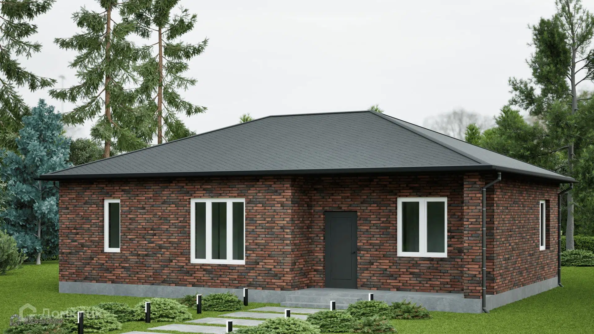 Проект дома «Загородный 4, 96.35 (90.21)» компании СК НА ВЕКА из материала Газобетонные блоки площадью 90.21м² под ключ за 5300000₽ в Донецке | 1 этаж, 3 спальни, 2 санузла – Домклик