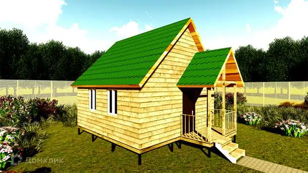 Проект дома «Проект №11» компании Земле-Строй из материала Брус естественной влажности площадью 36м² под ключ за 1385000₽ в Луганске | 2 этажа, 2 спальни, 1 санузел – Домклик