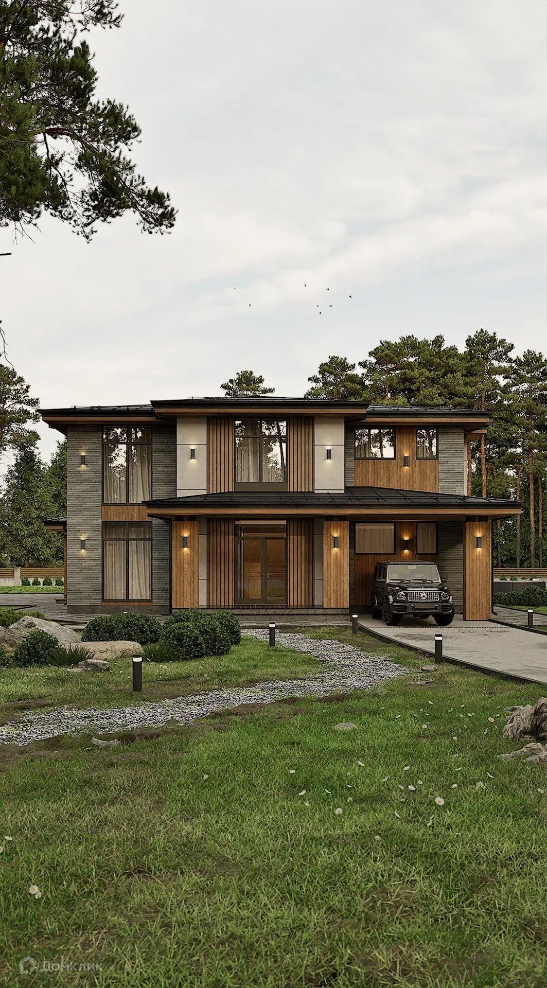 Проект дома «P-H Ривьера» компании Perfect House г. Ханты-Мансийск из материала Газобетонные блоки площадью 205.4м² под ключ за 10250000₽ в Луганске | 2 этажа, 5 спален, 2 санузла – Домклик