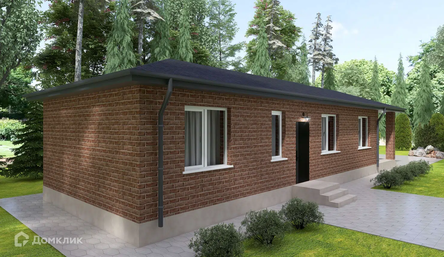 Проект дома «А-5» компании ООО «СФЕРА ПЛЮС» из материала Газобетонные блоки площадью 67м² под ключ за 4380000₽ в Донецке | 1 этаж, 3 спальни, 1 санузел – Домклик