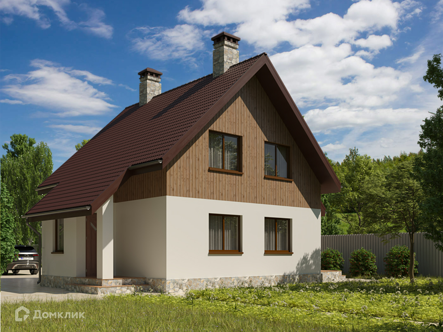 Проект дома «Квибек» компании Вигвам.ру из материала Каркасный дом площадью 83.3м² под ключ за 6208840₽ в Донецке | 2 этажа, 2 спальни, 2 санузла – Домклик